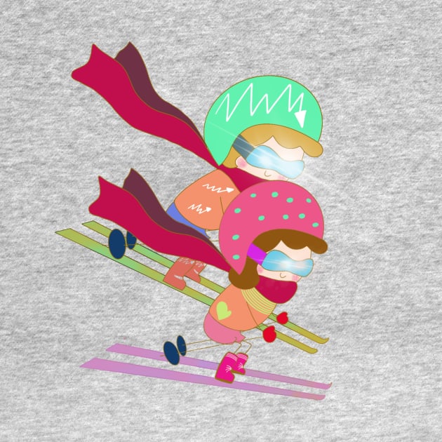 Skiers by Laria